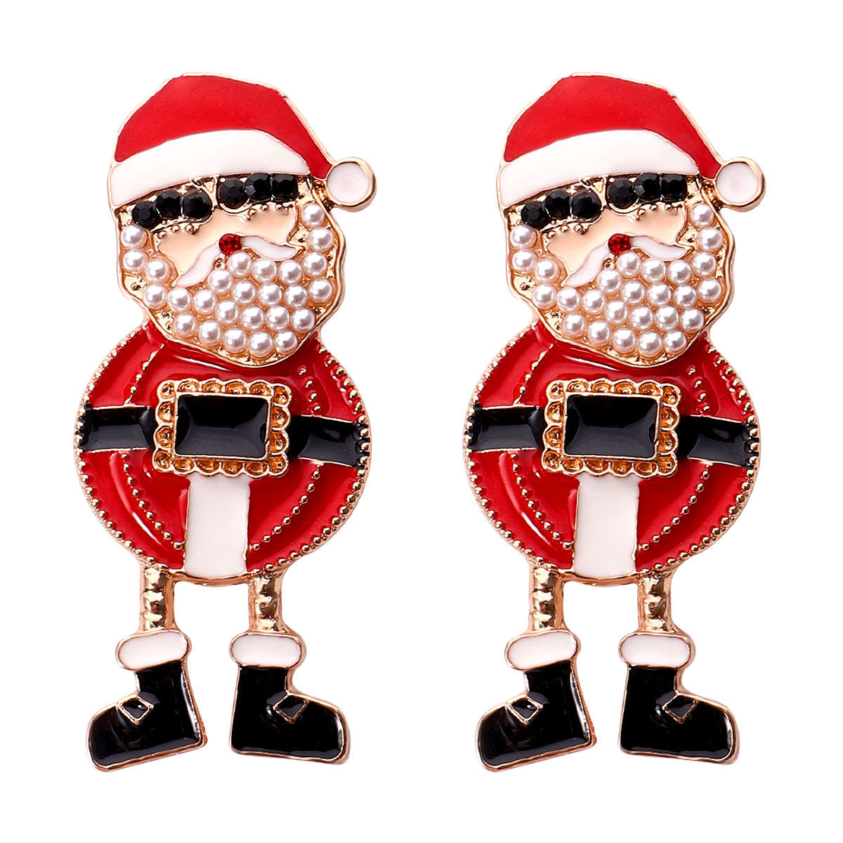 1 Pair Fashion Christmas House Christmas Tree Bow Knot Inlay Alloy Rhinestones Ear Studs