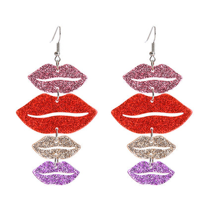 Fashion Letter Heart Shape Arylic Stoving Varnish Women's Drop Earrings 1 Pair