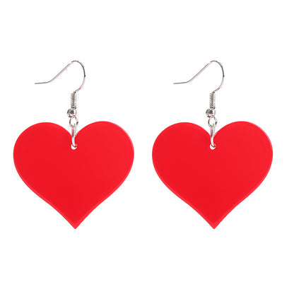 Fashion Letter Heart Shape Arylic Stoving Varnish Women's Drop Earrings 1 Pair