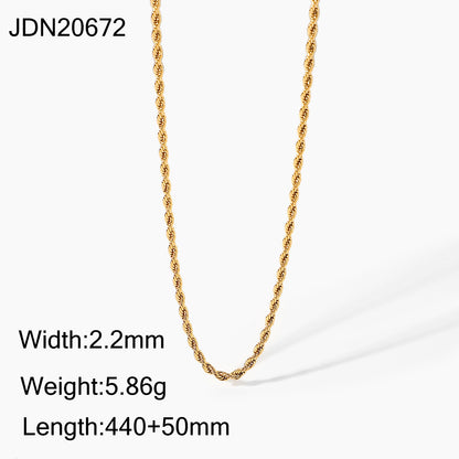 Fashion Solid Color Stainless Steel Titanium Steel Plating Necklace 1 Piece