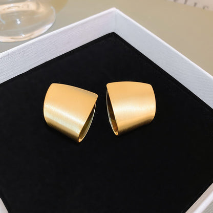 Simple Style Round Square Heart Shape Metal Plating Women's Ear Studs