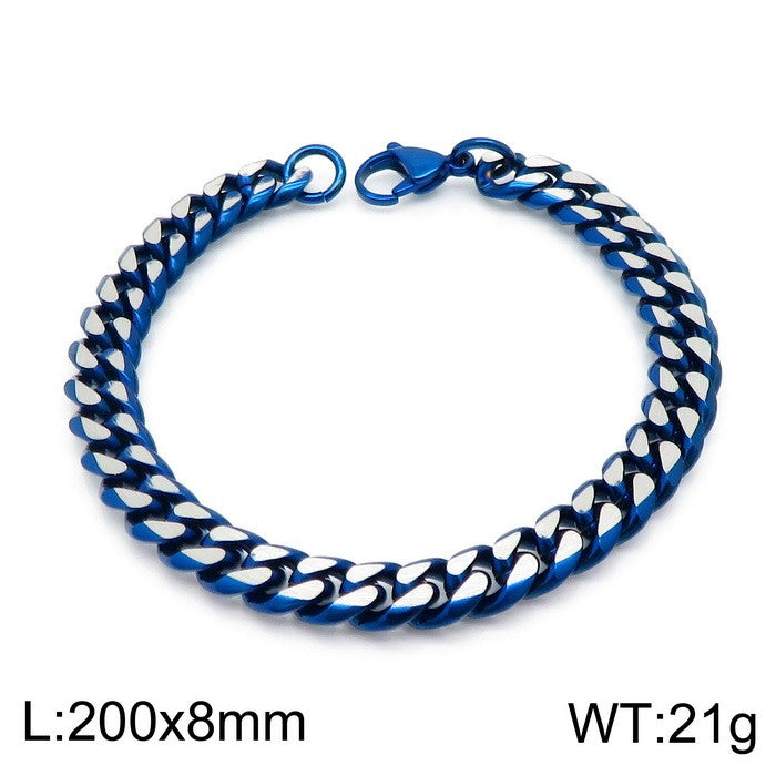 Fashion Solid Color Titanium Steel Plating Unisex Bracelets Necklace 1 Piece