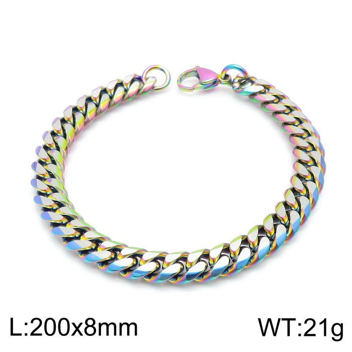 Fashion Solid Color Titanium Steel Plating Unisex Bracelets Necklace 1 Piece