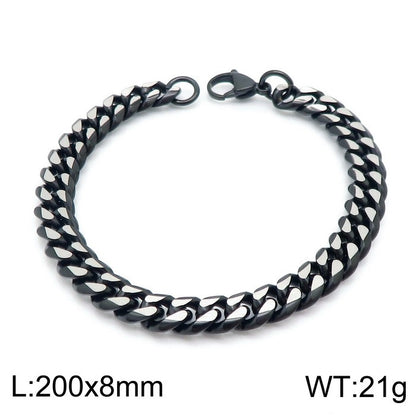 Fashion Solid Color Titanium Steel Plating Unisex Bracelets Necklace 1 Piece