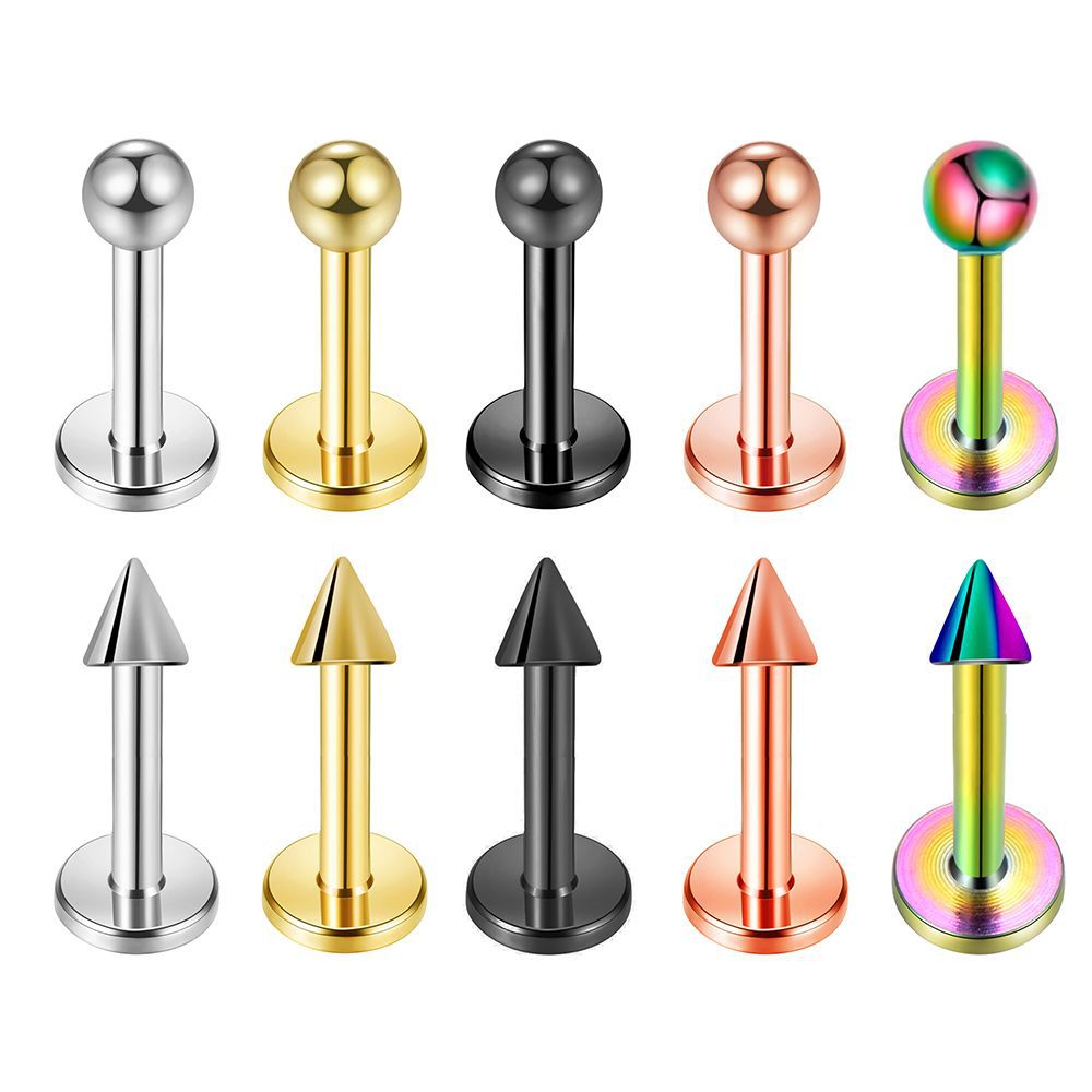 Simple Style Geometric Stainless Steel Plating Lip Stud Ear Studs 1 Piece