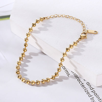 Simple Style Four Leaf Clover Heart Shape Daisy Titanium Steel Inlay Artificial Pearls Bracelets