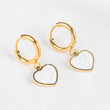 Fashion Heart Shape Stainless Steel Plating Drop Earrings 1 Pair