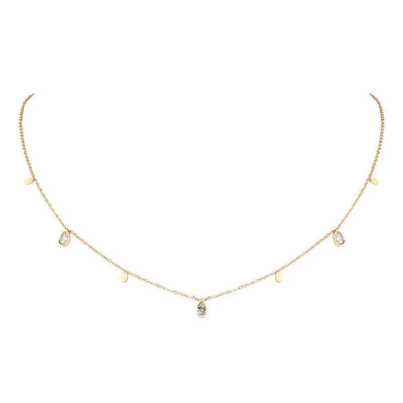 Fashion Geometric Titanium Steel Gold Plated Zircon Gold Plated Necklace