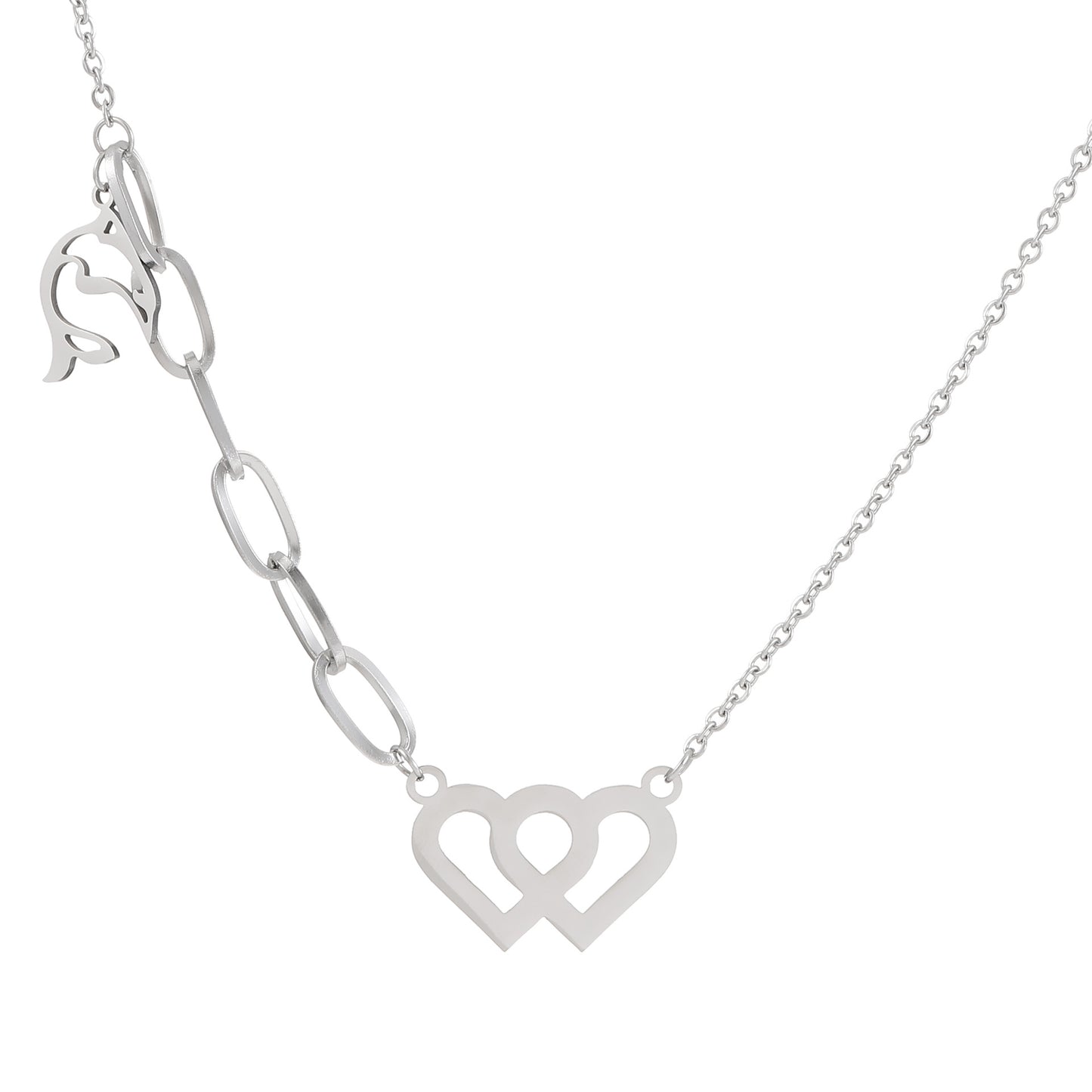 Fashion Animal Cross Heart Shape Stainless Steel Plating Hollow Out Pendant Necklace 1 Piece