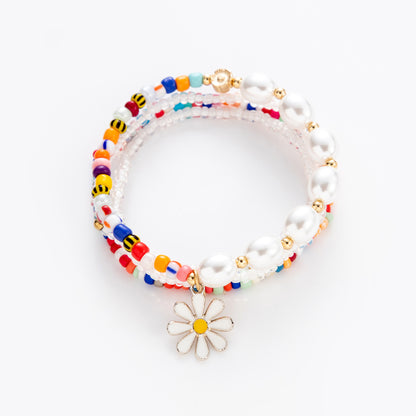 Fashion Round Beaded Artificial Crystal Handmade Tassel Women's Bracelets 1 Piece