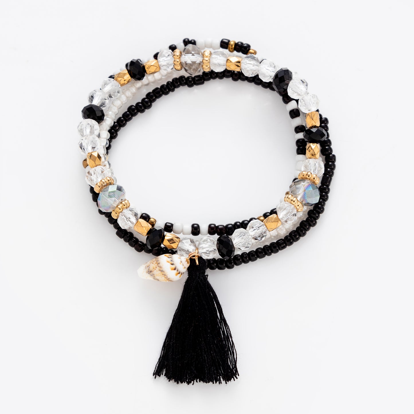 Fashion Round Beaded Artificial Crystal Handmade Tassel Women's Bracelets 1 Piece