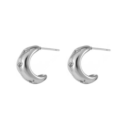 1 Pair Fashion Star Titanium Steel Plating Ear Studs