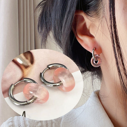 Fashion Geometric Stainless Steel Plating Earrings 1 Pair