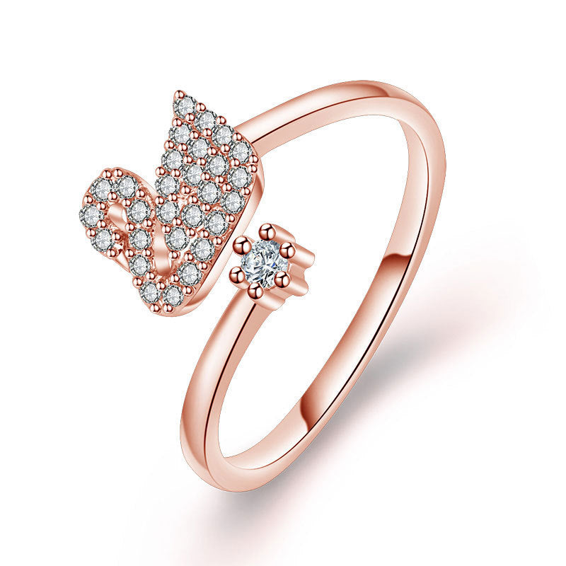 Simple Style Solid Color Copper Plating Inlay Artificial Diamond Rings 1 Piece