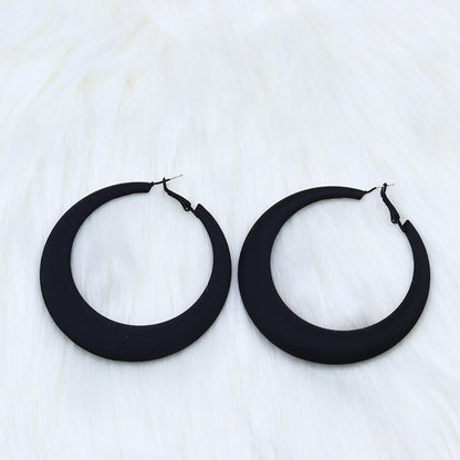 Fashion Geometric Metal Spray Paint Women's Hoop Earrings 1 Pair