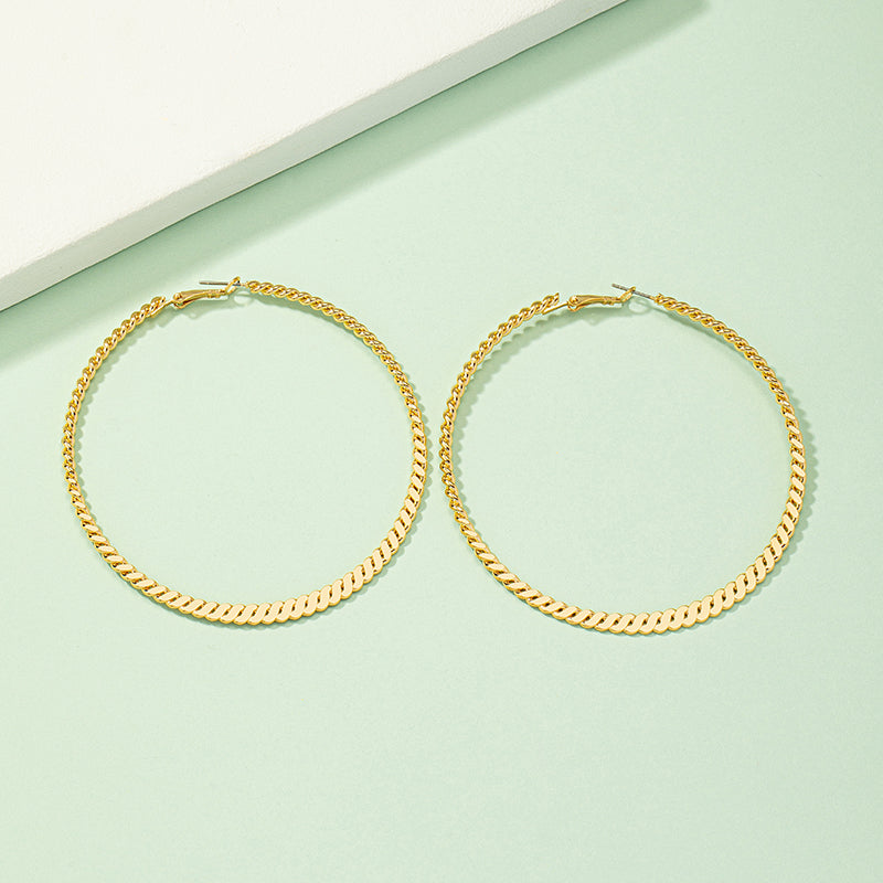 Exaggerated Circle Alloy Plating Women's Hoop Earrings 1 Pair