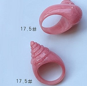 Simple Style Conch Resin Polishing Women's Rings 1 Piece
