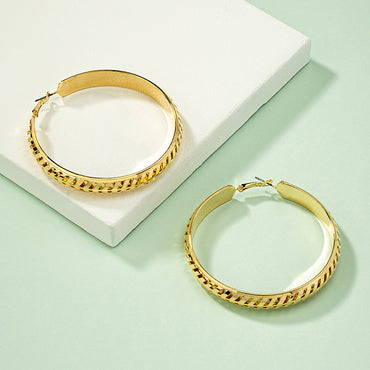 Exaggerated Circle Alloy Plating Women's Hoop Earrings 1 Pair