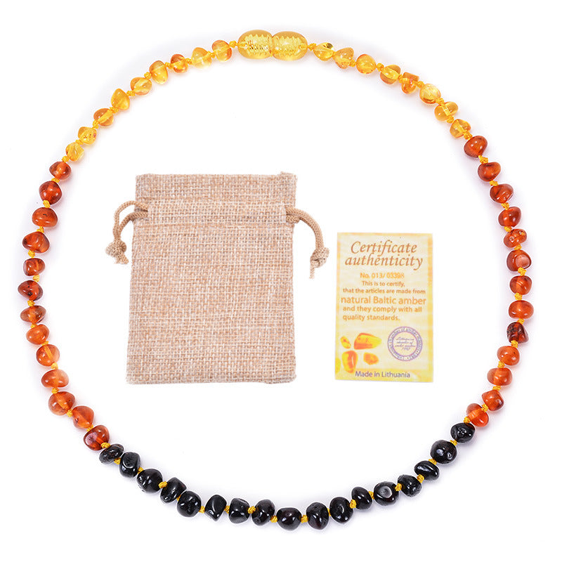 Fashion Geometric Amber Beaded Kid's Necklace