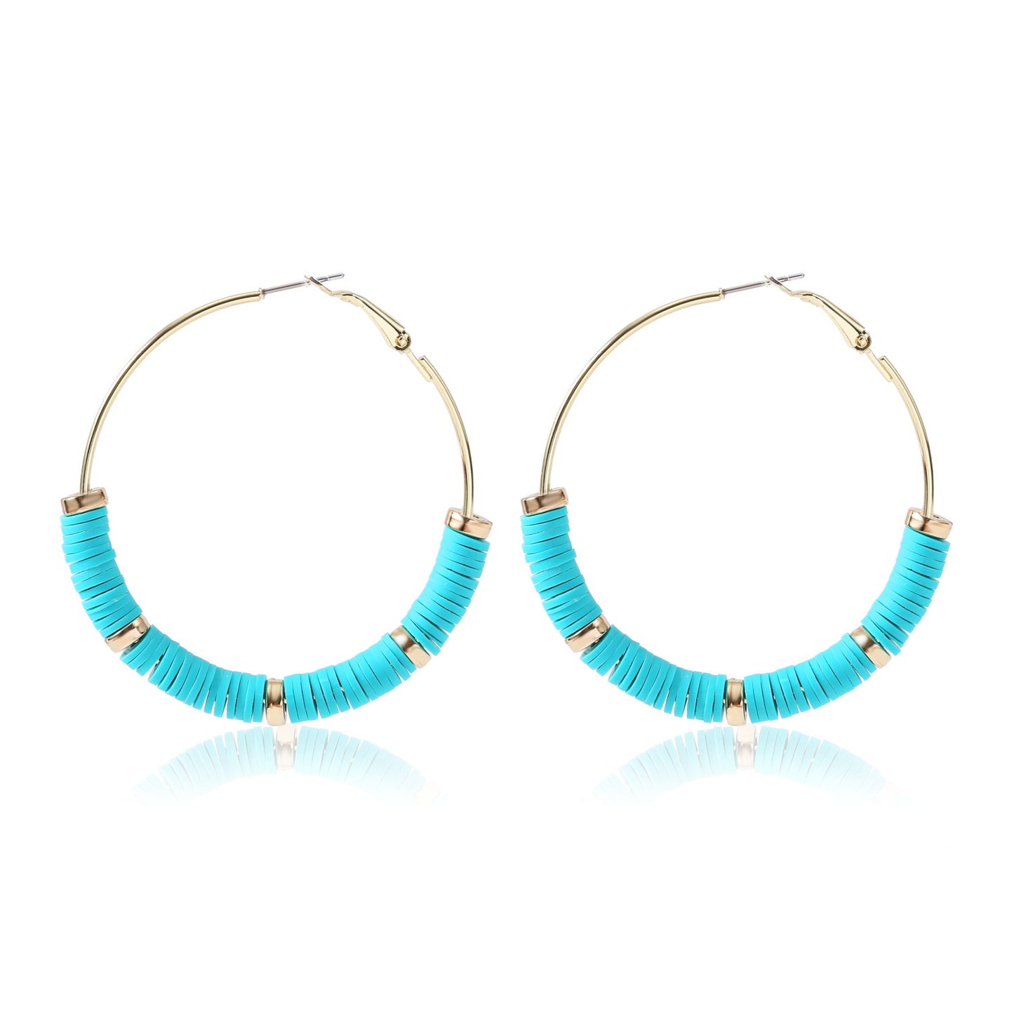 1 Pair Fashion Circle Soft Clay Beaded Women's Earrings