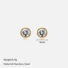 Simple Style Round Stainless Steel Plating Rhinestones Ear Studs 1 Pair