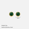 Simple Style Round Stainless Steel Plating Rhinestones Ear Studs 1 Pair