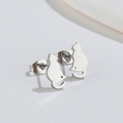 Fashion Animal Titanium Steel Ear Studs 1 Pair