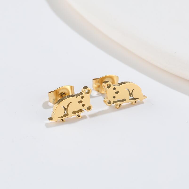 Fashion Animal Titanium Steel Ear Studs 1 Pair