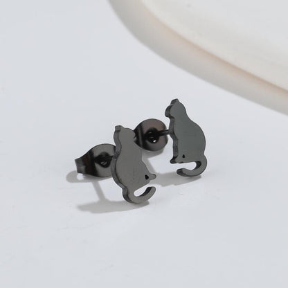 Fashion Animal Titanium Steel Ear Studs 1 Pair