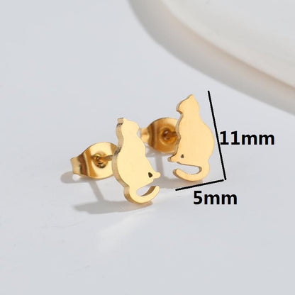 Fashion Animal Titanium Steel Ear Studs 1 Pair