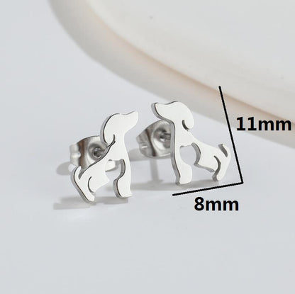 Fashion Animal Titanium Steel Ear Studs 1 Pair