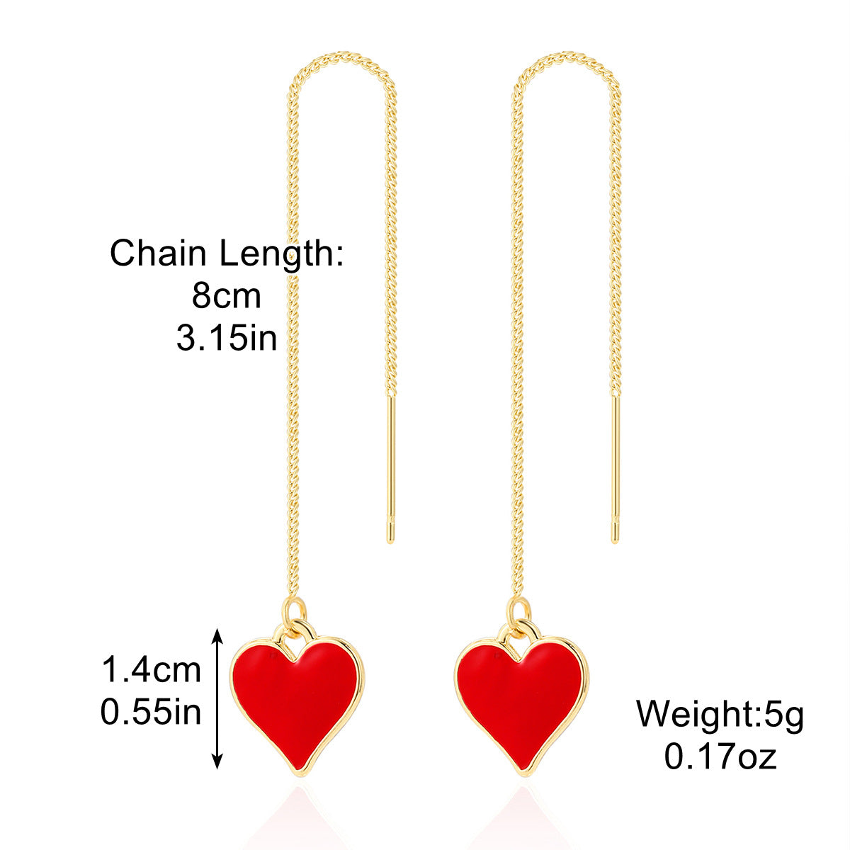 1 Pair Fashion Heart Shape Bee Butterfly Metal Plating Inlay Pearl Zircon Women's Ear Line