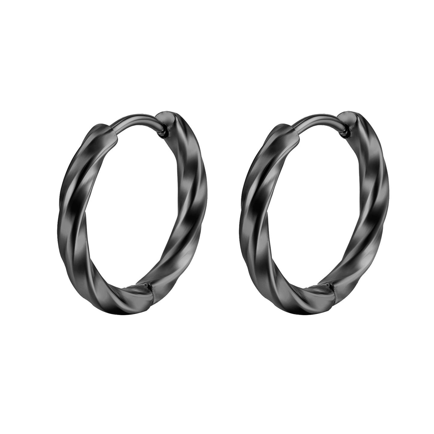 Fashion Round Stainless Steel Plating Hoop Earrings 1 Pair