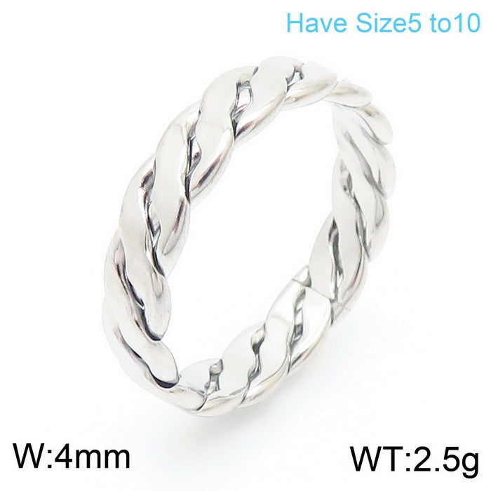 Fashion Twist Stainless Steel Polishing Rings 1 Piece