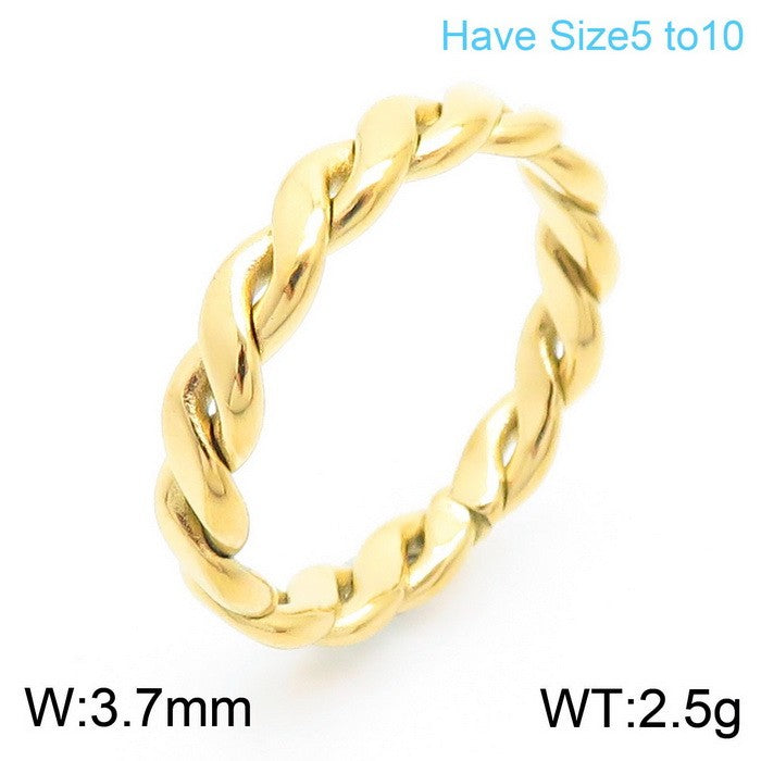 Fashion Twist Stainless Steel Polishing Rings 1 Piece