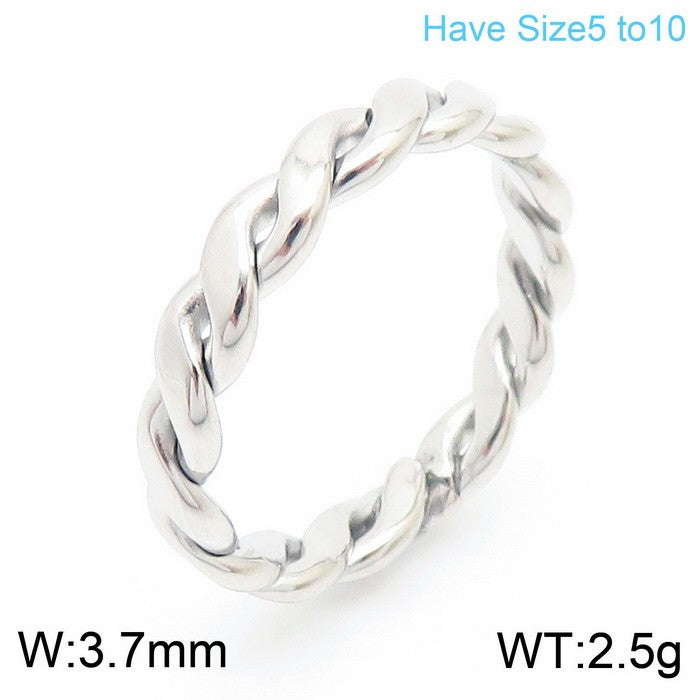 Fashion Twist Stainless Steel Polishing Rings 1 Piece