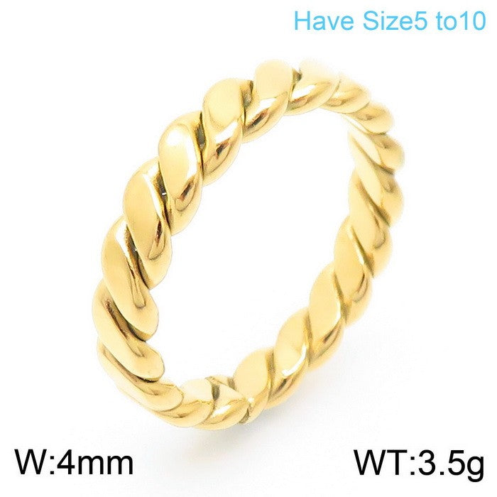 Fashion Twist Stainless Steel Polishing Rings 1 Piece