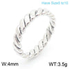 Fashion Twist Stainless Steel Polishing Rings 1 Piece