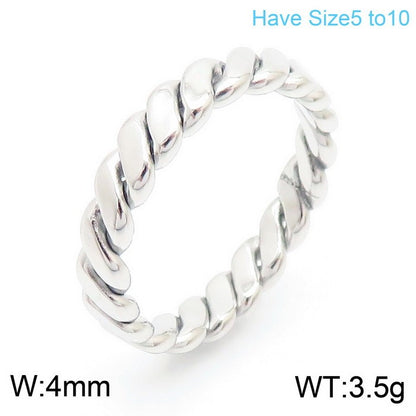 Fashion Twist Stainless Steel Polishing Rings 1 Piece