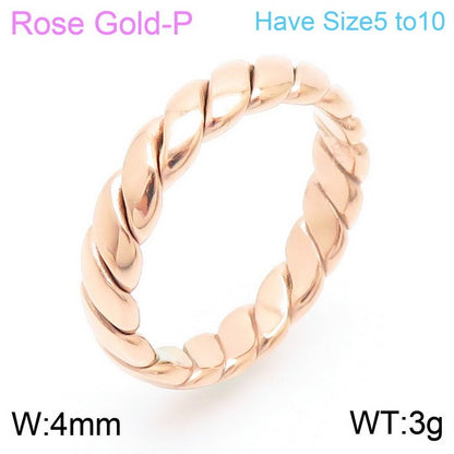 Fashion Twist Stainless Steel Polishing Rings 1 Piece