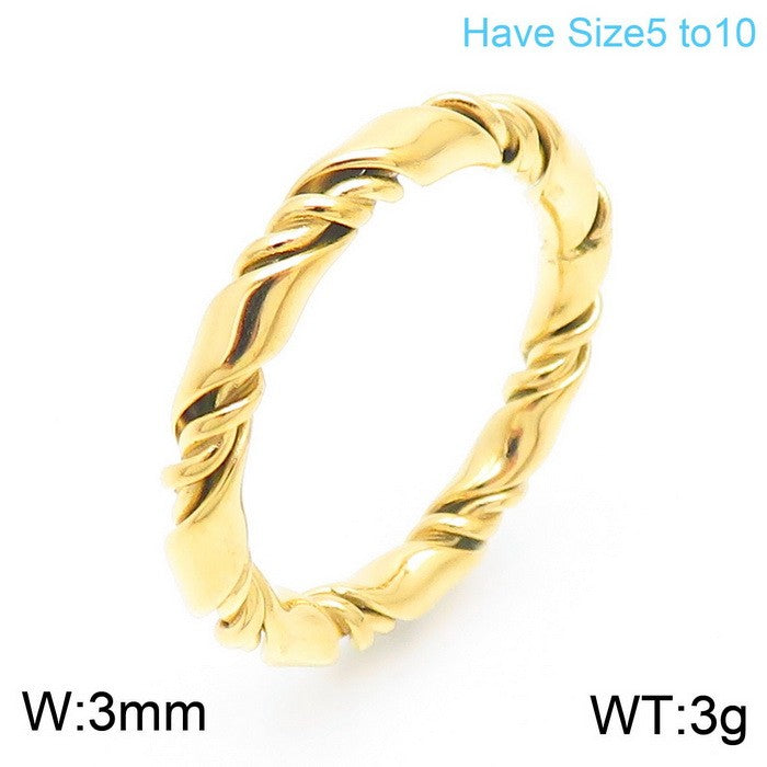 Fashion Twist Stainless Steel Polishing Rings 1 Piece