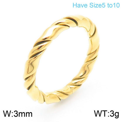 Fashion Twist Stainless Steel Polishing Rings 1 Piece