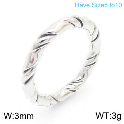 Fashion Twist Stainless Steel Polishing Rings 1 Piece