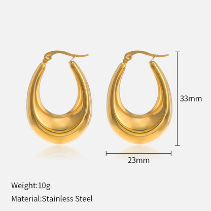 1 Pair Ig Style Simple Style Solid Color Plating Stainless Steel Gold Plated Earrings