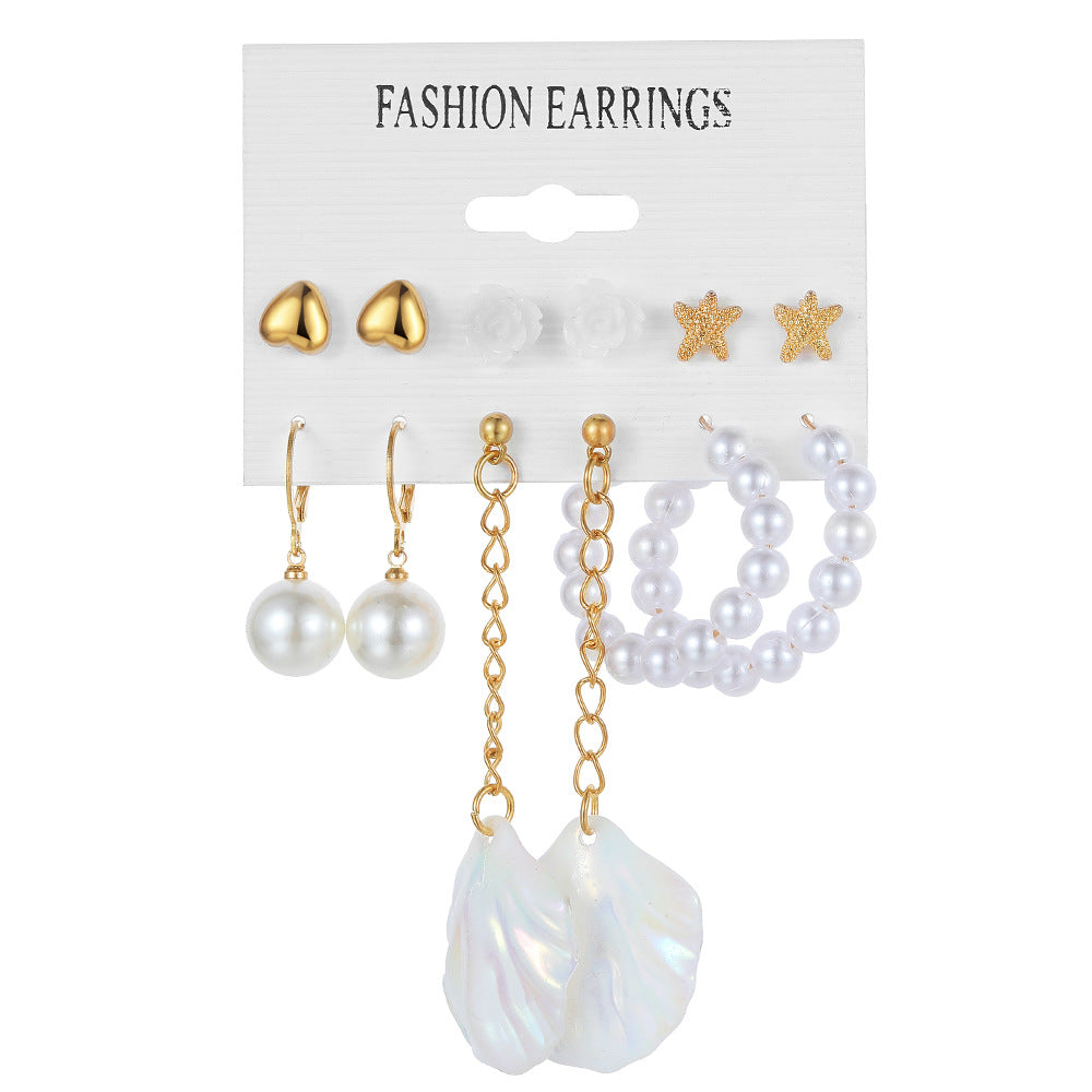 Elegant Geometric Alloy Plating Artificial Pearls Rhinestones Women's Earrings 1 Set