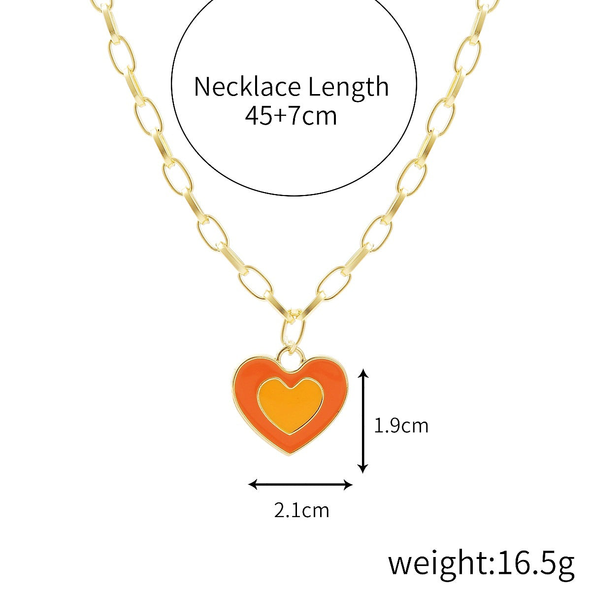 Fashion Heart Shape Alloy Enamel Women's Pendant Necklace