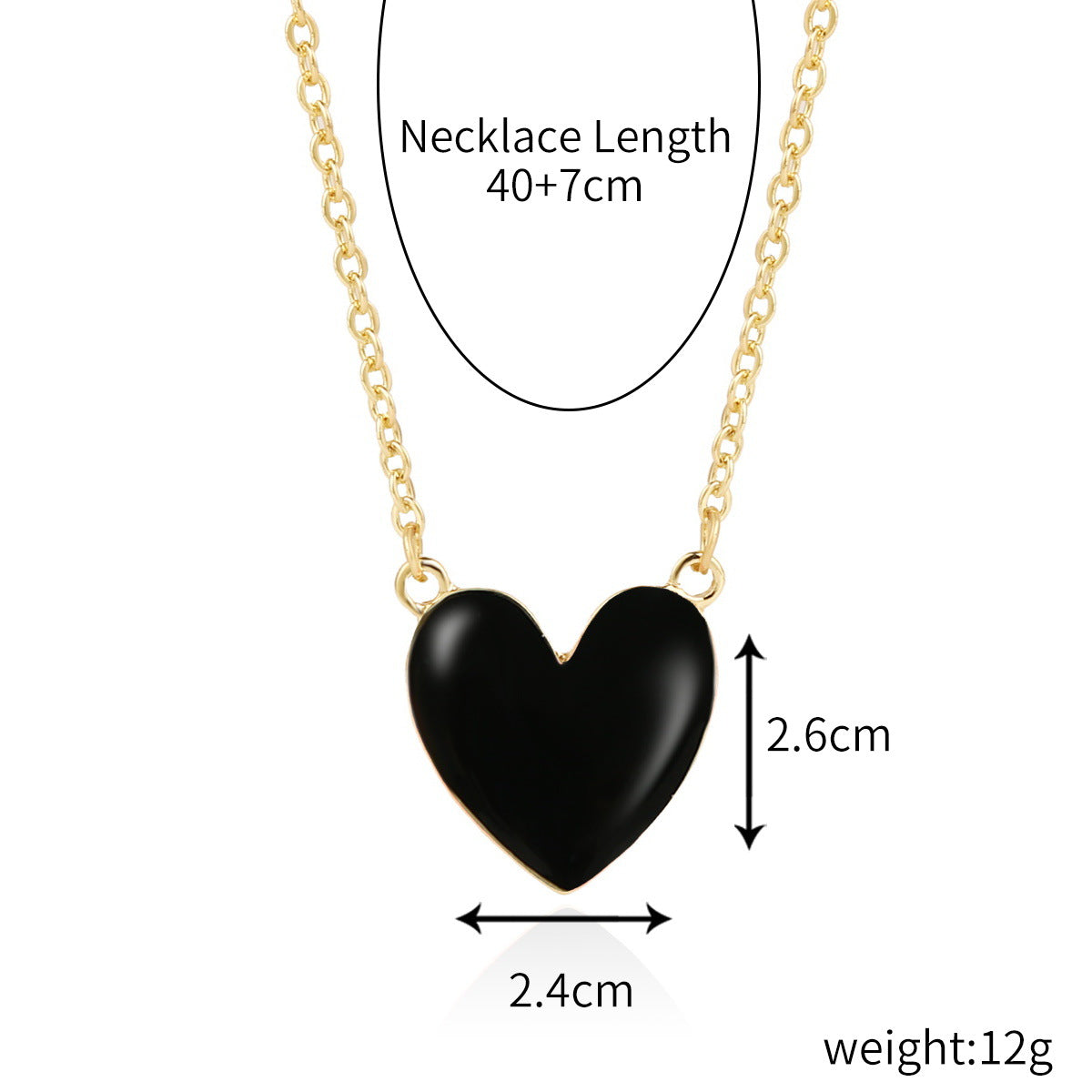 Fashion Heart Shape Alloy Enamel Women's Pendant Necklace