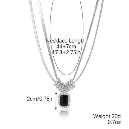 Simple Style Heart Shape Artificial Crystal Alloy Plating Inlay Artificial Gemstones Women's Pendant Necklace