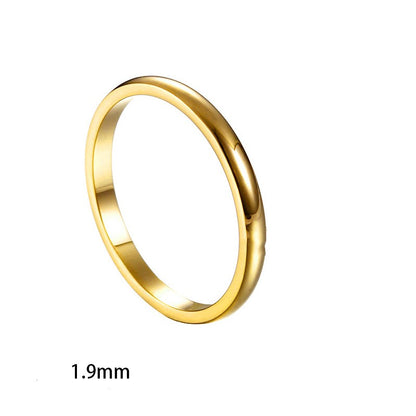 Simple Style Solid Color Titanium Steel Plating Rings 1 Piece