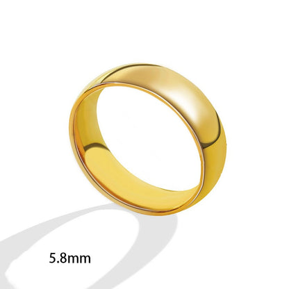 Simple Style Solid Color Titanium Steel Plating Rings 1 Piece